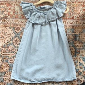 Gap 3T Chambray Ruffles Dress EUC